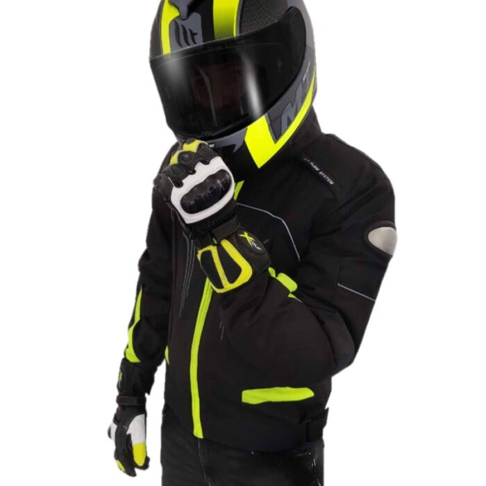 CHAQUETA CORDURA XFOUR ADULTO COLOR NEGRO Y AMARILLO FLUOR - Imagen 1